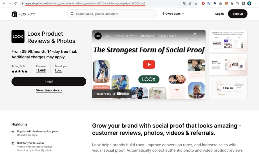 VecomLab Shopify App Loox