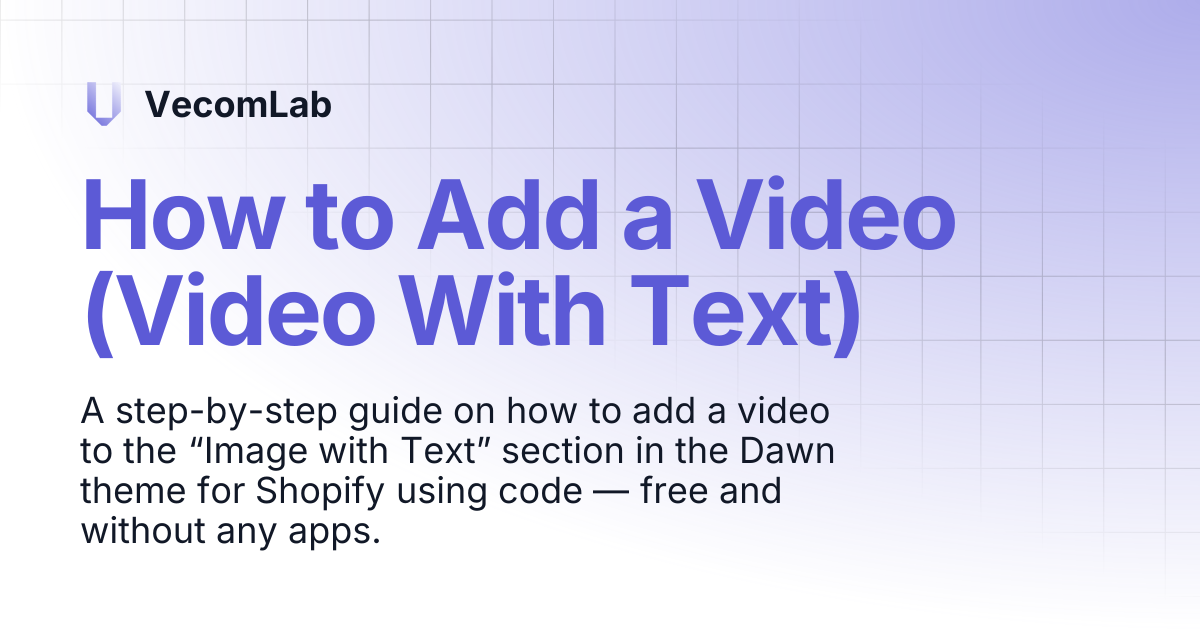 How to Add a Video (Video With Text) | VecomLab